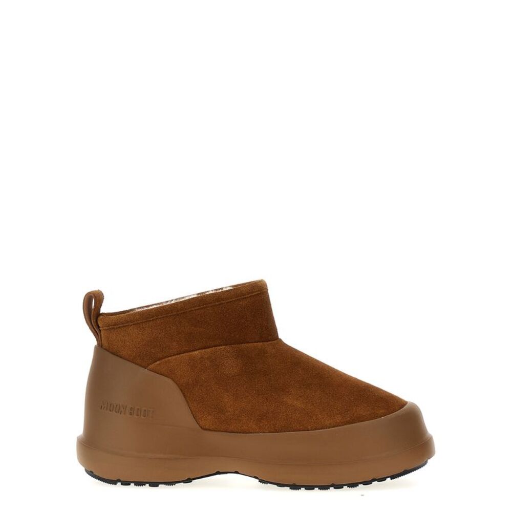 Moon Boot Brown Cowhide Flat Women's Boots